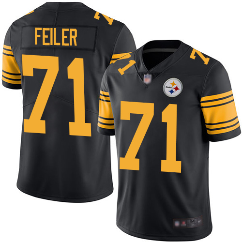 Men Pittsburgh Steelers Football #71 Limited Black Matt Feiler Rush Vapor Untouchable Nike NFL Jersey->youth nfl jersey->Youth Jersey